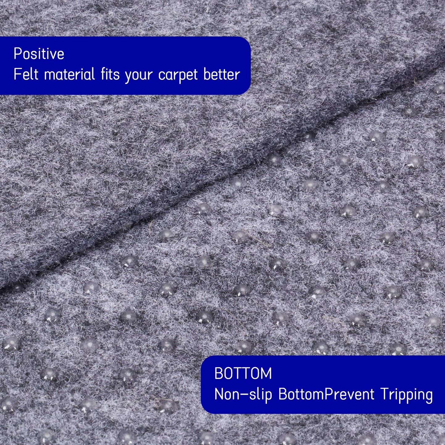Non Slip Rug Pad 4 x 6 Ft, Felt Under Rug Cushioning, Carpet Padding for Area Rugs on Hardwood, Laminate & Tile Floors, Keeps Rugs Secure