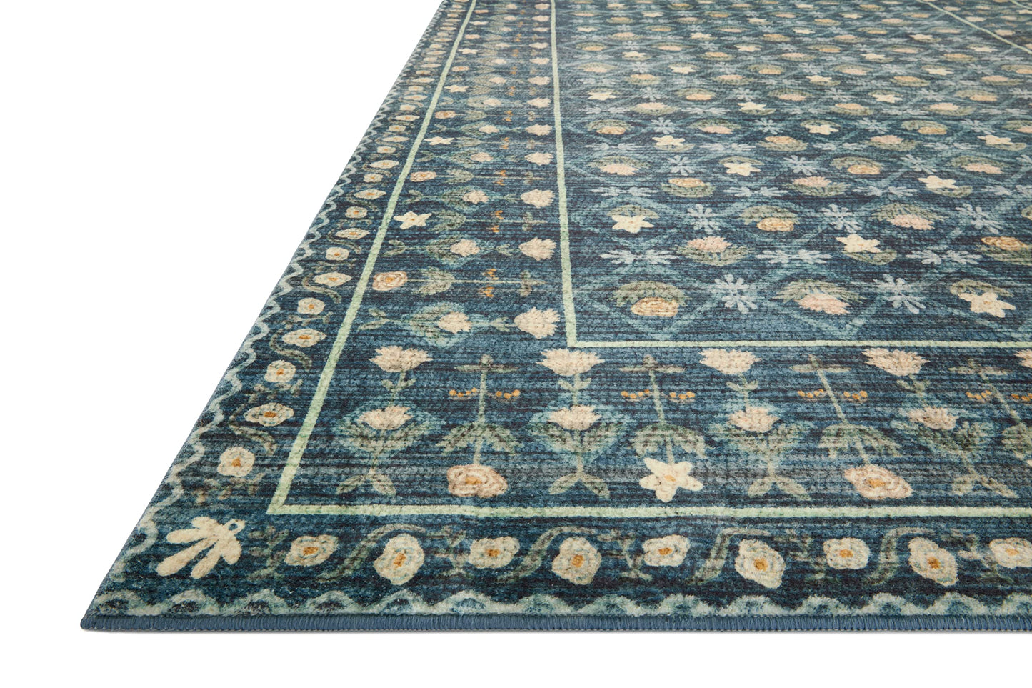 Loloi Rifle Paper Co. Eden Collection EDE-03 Lattice Indigo 8'-6" x 11'-6" Area Rug feat. CloudPile™