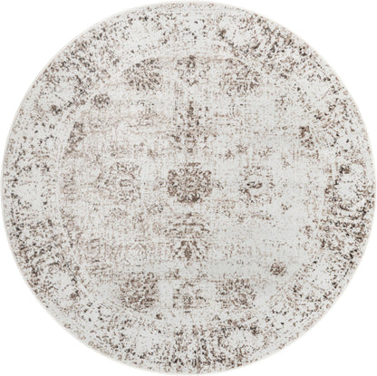 Unique Loom Sofia Collection Area Rug - Casino (7' 1" Round, Beige/ Tan)