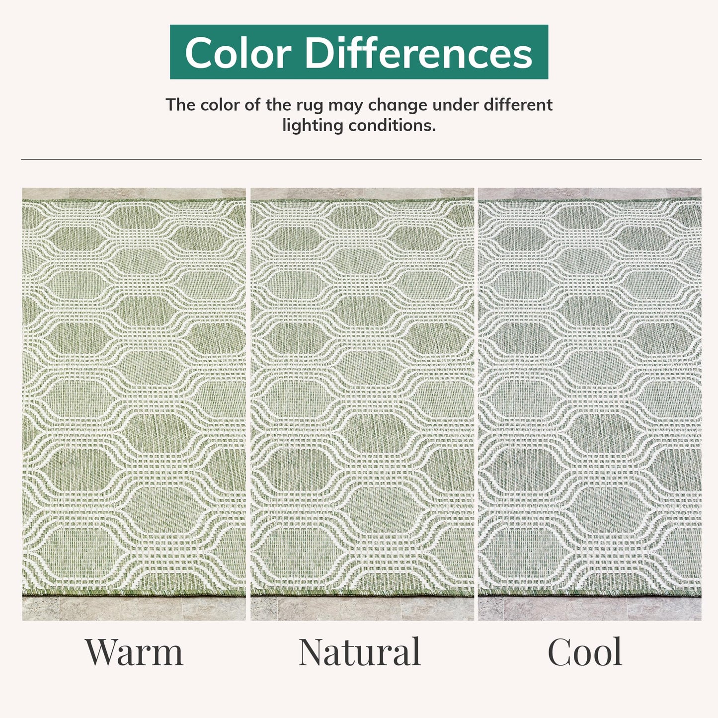 LUXE WEAVERS Moroccan Geometric Trellis Green 5x7 Area Rug, Outdoor Low Pile Carpet