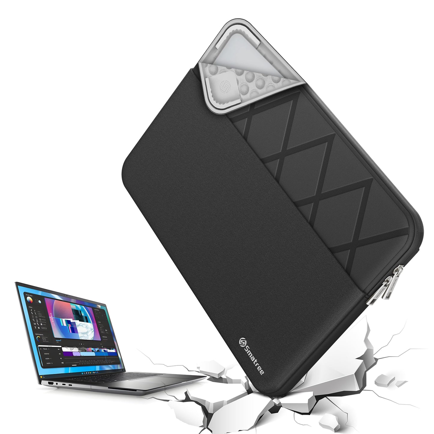 Smatree 16 inch Laptop Sleeve for DELL Inspiron 16/16 Plus/16 2 in 1, for DELL Vostro 16/5620/7620, Laptop Case with Accessory Pocket, YKK Zipper, Patented Shockproof Design (E613)