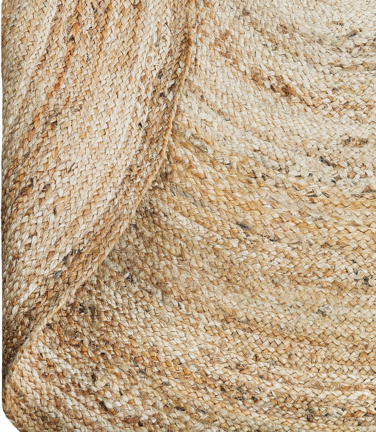 KEMA Natural 3ft Jute Braided Round Area Rug,Handmade Reversible Boho Farmhouse Rug, Rustic Vintage Handwoven Carpet for Living Room, Bedroom, Entryway