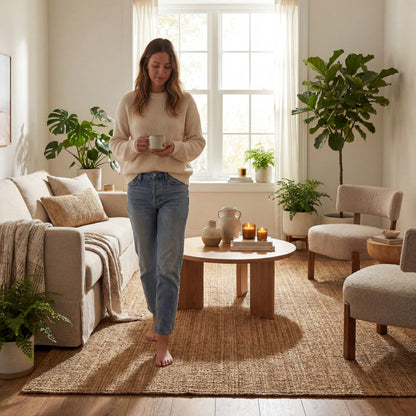 Nuloom Ashli Hand Woven, Natural, 7'6" x 9'6", Farmhouse, Jute, Soft and Textured, High Traffic, Stain Resistant, Easy Clean, Durable Area Rug for Bedroom, Living Room, Dining, Den, Foyer, Entryway