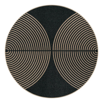 Lahome Enfys Modern Rainbow Round Rug, 6ft Easy Jute Circle Patio Rug Washable Indoor Outdoor Carpet for Living Room, Farmhouse Natural Contemporary Round Mat for Entryway Backyard Porch