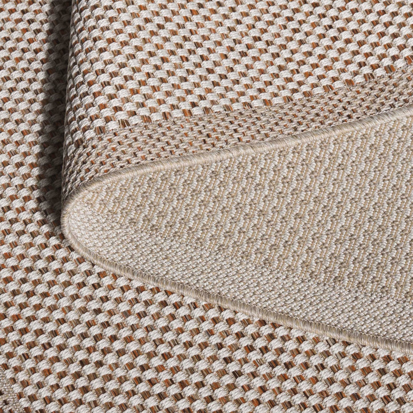 SAFAVIEH Washable Rug Outdoor Sisal All-Weather Collection - 4' x 6', Ivory & Orange, Non-Shedding & Easy to Clean, Ideal for Patio, Backyard, Mudroom (SAW644P)
