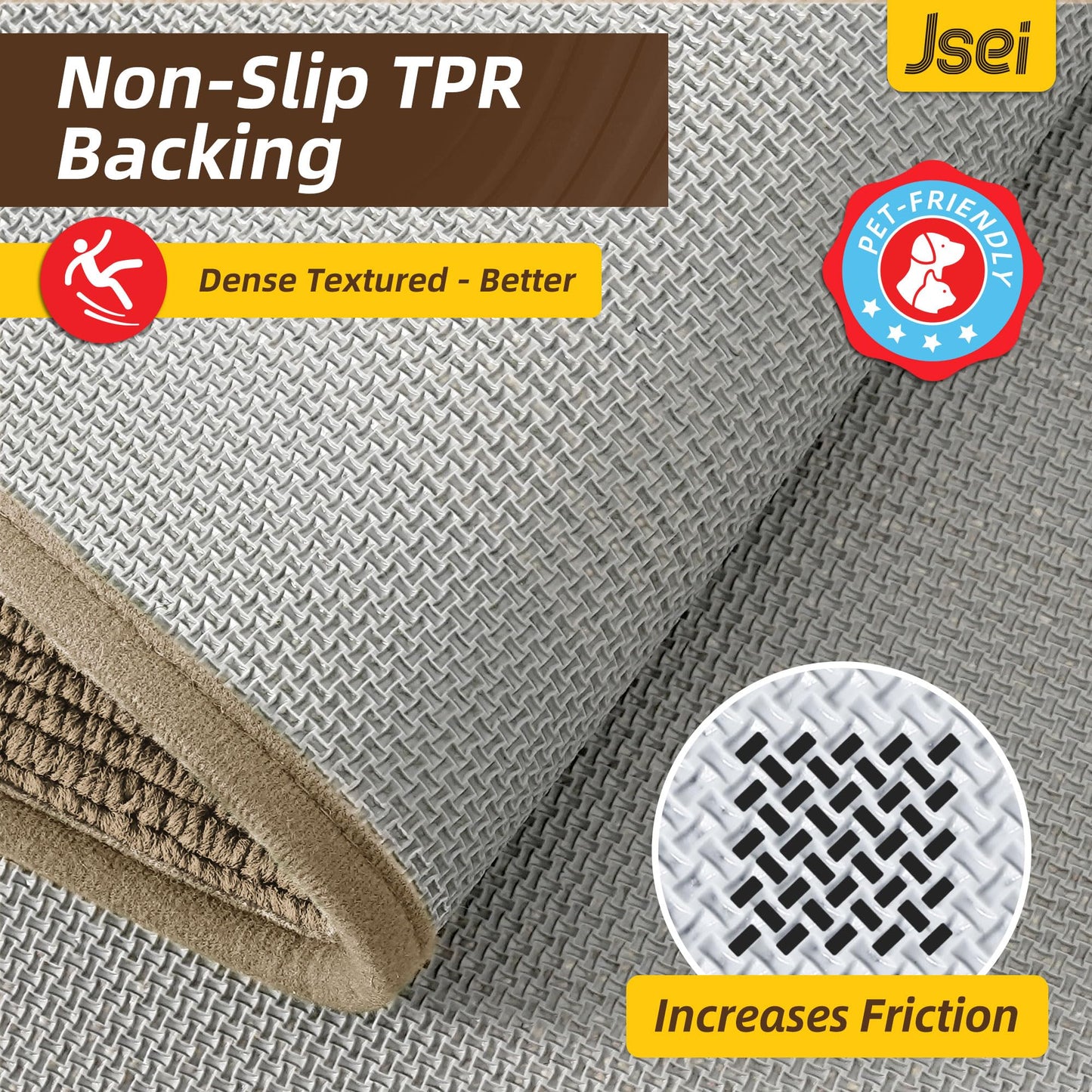 JSEI Dirt Trapper Door Mat 20"x32", Non-Slip Washable Doormats Entryway Rugs, Trap Dirt Absorbent Welcome Mat, Low Profile Floor Mats for Front Back Door and Entrance, Beige