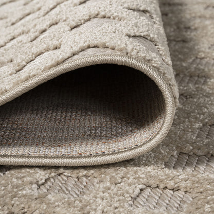 JONATHAN Y Mini-Diamond Trellis Indoor Outdoor Area Rug 8X10 Beige, Rabat High-Low Pile for Backyard, Patio, Porch, Easy-Cleaning, High Traffic, Pet-Friendly, Non-Shedding (SBH101A-8)