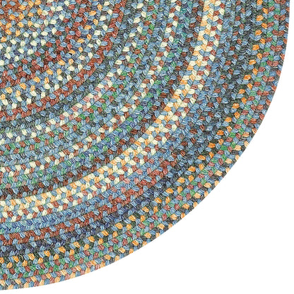Capel American Heritage Legacy Blue 3-Feet Round Braided Rug | USA Made, Premium Wool Blend, Reversible