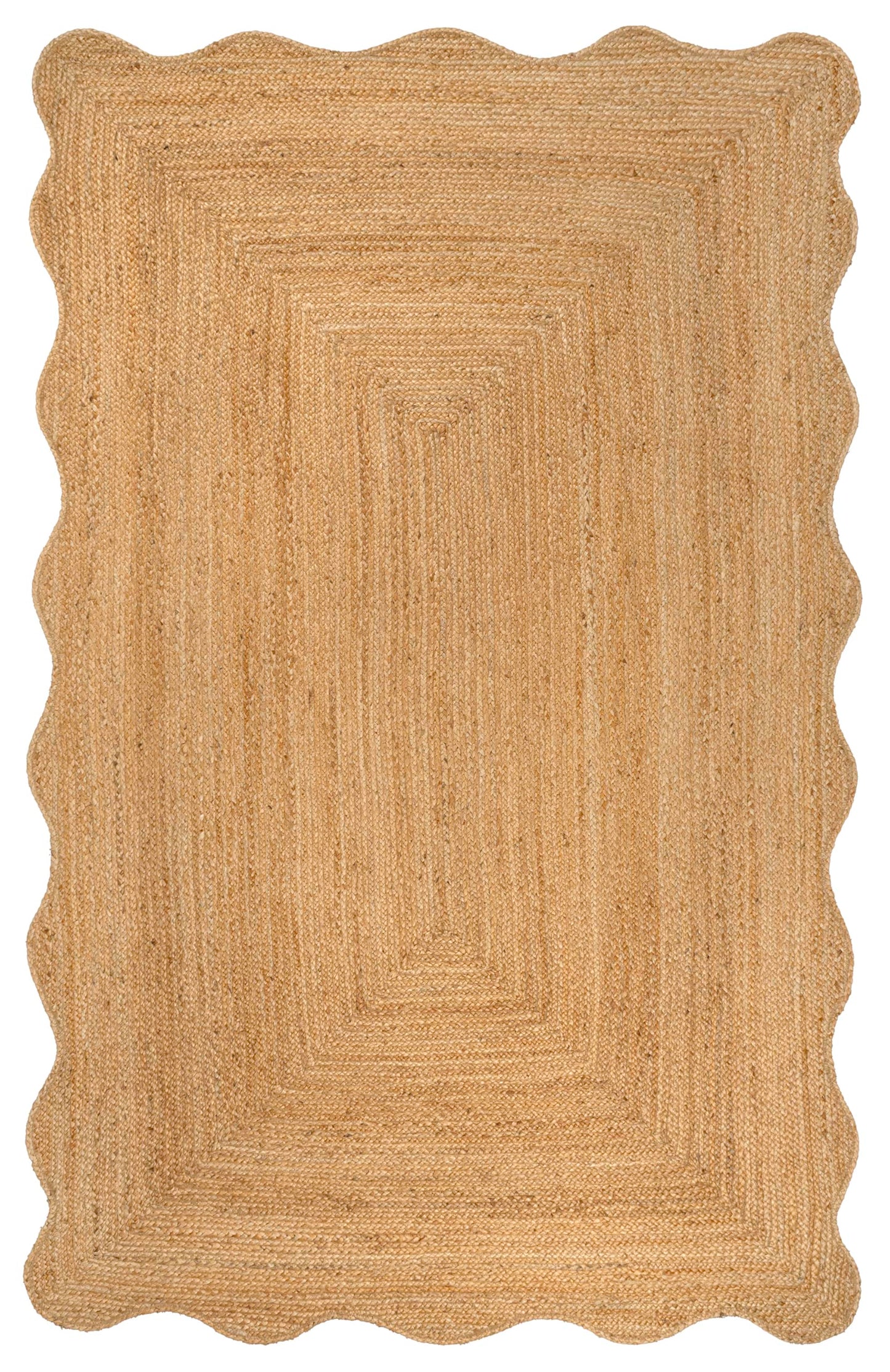 JONATHAN Y Seaside Cottage Scallop Edge Jute Natural Indoor Area Rug, 4x6, Farmhouse, Rustic, Cottage, Easy-Cleaning for Living Room, Bedroom, Kitchen, Non-Shedding (RNF201A-4)