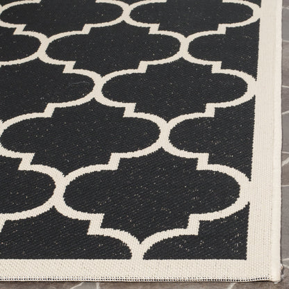 SAFAVIEH Washable Rug Outdoor Courtyard Collection - 9' x 12', Blue & Beige, Non-Shedding & Easy Cleaning, Ideal for Patio, Backyard, Mudroom (CY6914-243)