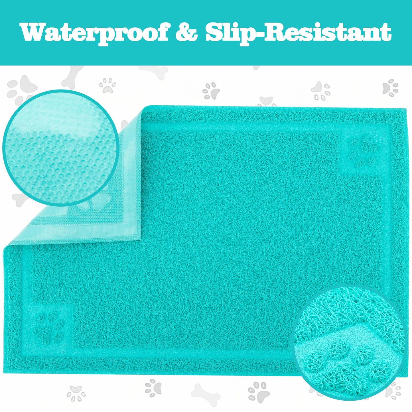 Darkyazi Pet Feeding Mat Large for Dogs and Cats,24"×36" Flexible and Easy to Clean Feeding Mat,Best for Non Slip Waterproof Feeding Mat (Lake Blue)