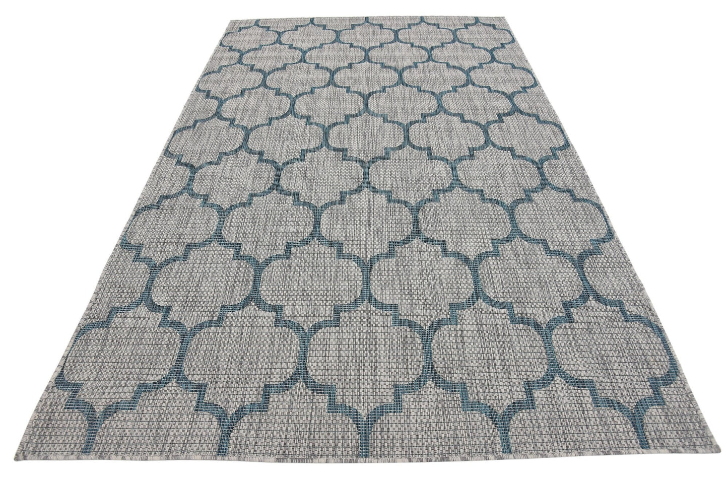 Unique Loom Outdoor Trellis Collection Area Rug (5' 3" x 8' Rectangle, Gray/ Ivory)