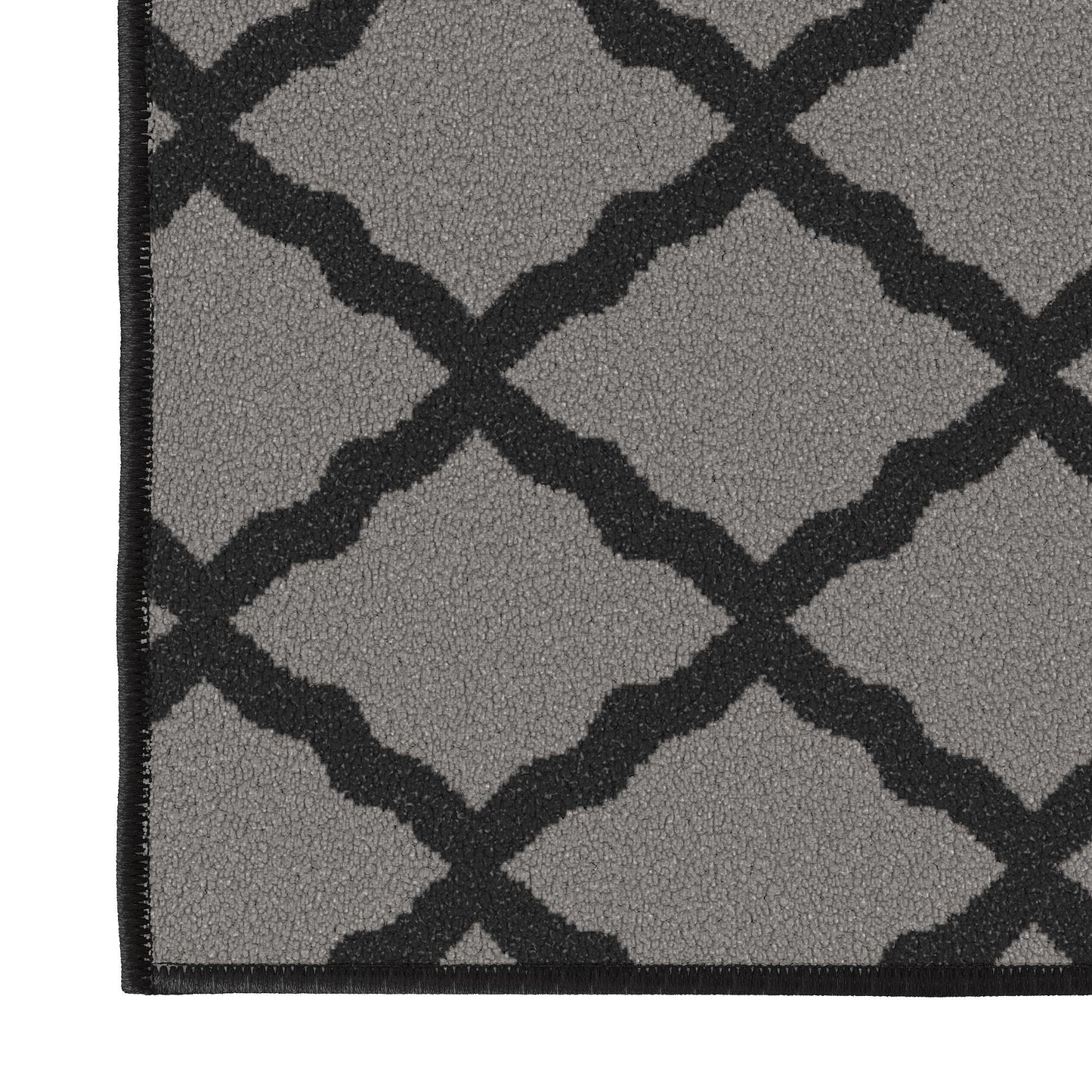 Ottomanson Hallway Runner Rug 20" x 59" Non Slip Trellis Area Rugs Easy to Clean Laundry Rug Runner Durable & Pet Friendly Floor Carpet Runners for Hallways Entryway Living Room Kitchen, Dark Gray
