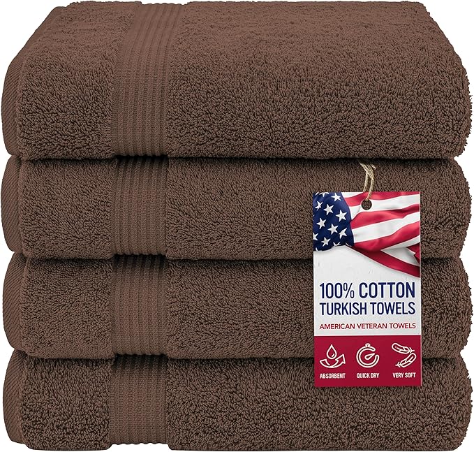 American Veteran Towel, 100% Cotton Turkish Bath Towels