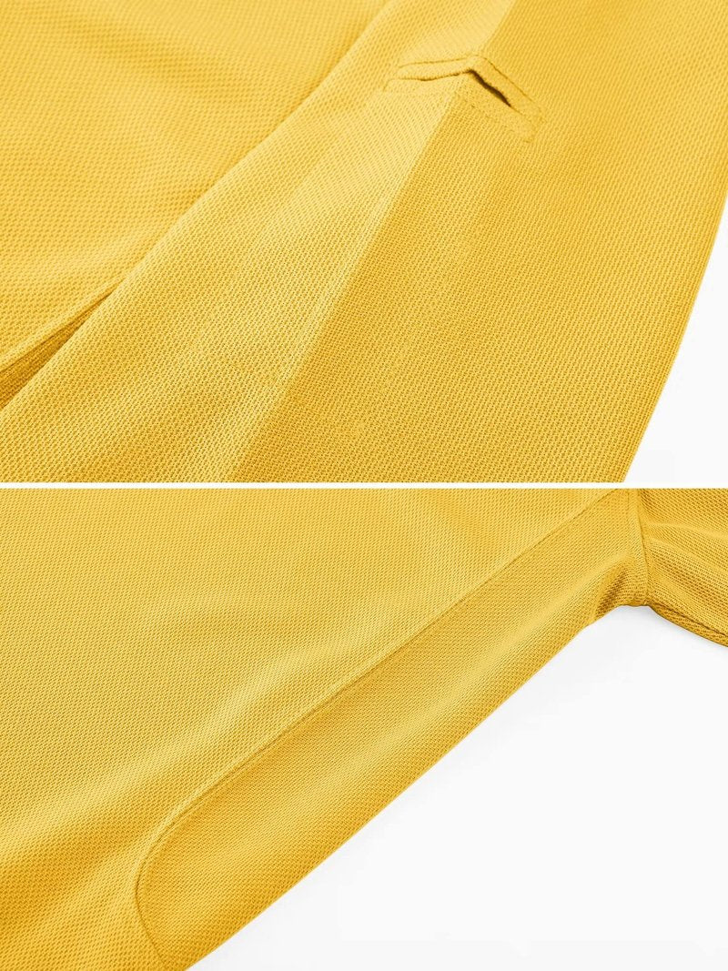 MAGCOMSEN Mens Polo Shirts Short Sleeve Work Polo Golf Casual Quick Dry Performance Summer Shirts Yellow M