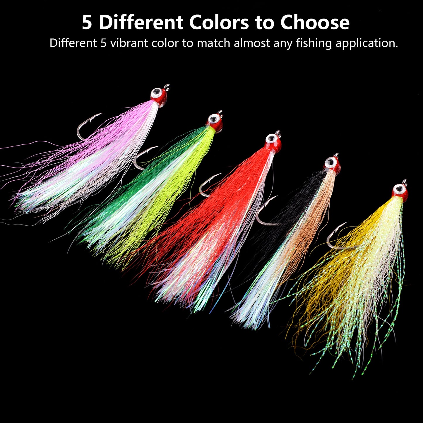 Clouser Minnow Fishing Flies, 10pcs Saltwater Fly Fishing Lures Hand Tied Clouser Minnow Fly Streamer Hooks for Bass Striper Flounder Saltwater Freshwater Mix Color