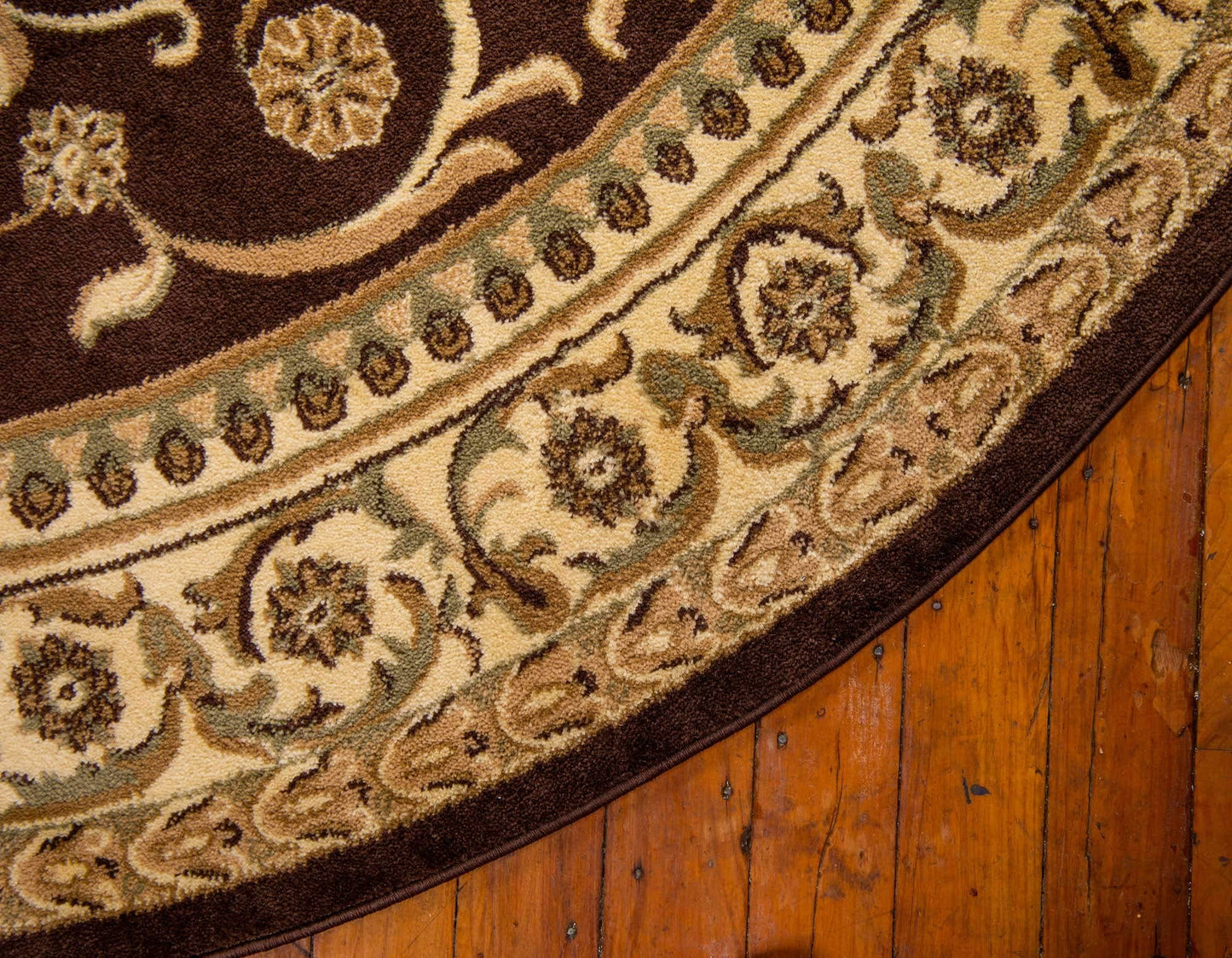 Unique Loom Versailles Collection Traditional Classic Medallion Floral Motif Area Rug (6' 0 x 6' 0 Round, Brown/ Ivory)