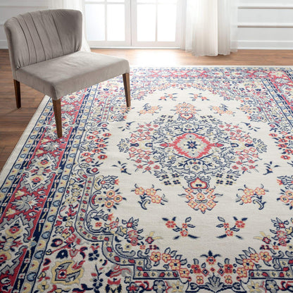 Home Dynamix Premium Sakarya Traditional Medallion Area Rug, Ivory/Red, 7'9"x10'8"