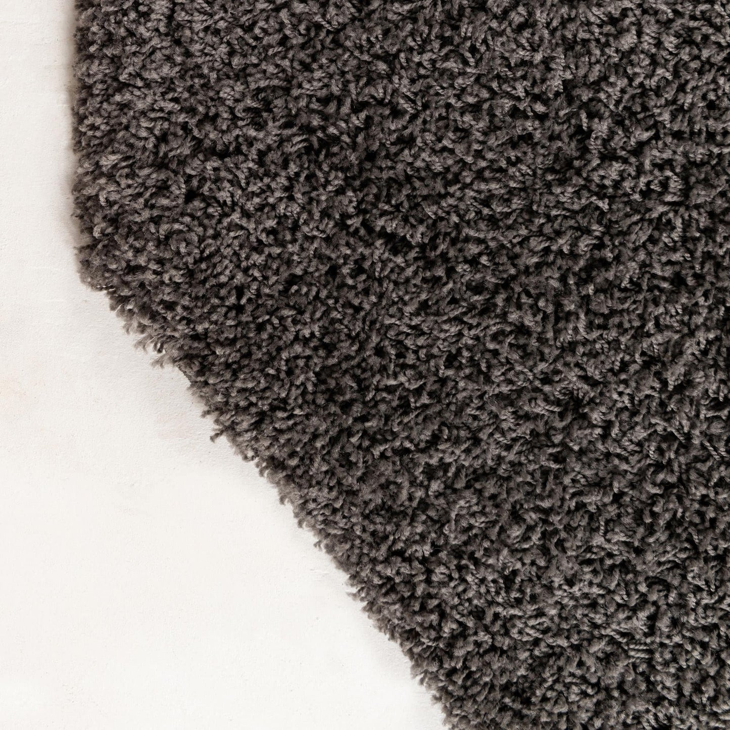 Unique Loom Solid Shag Collection Area Rug (4' Octagon, Graphite Gray)