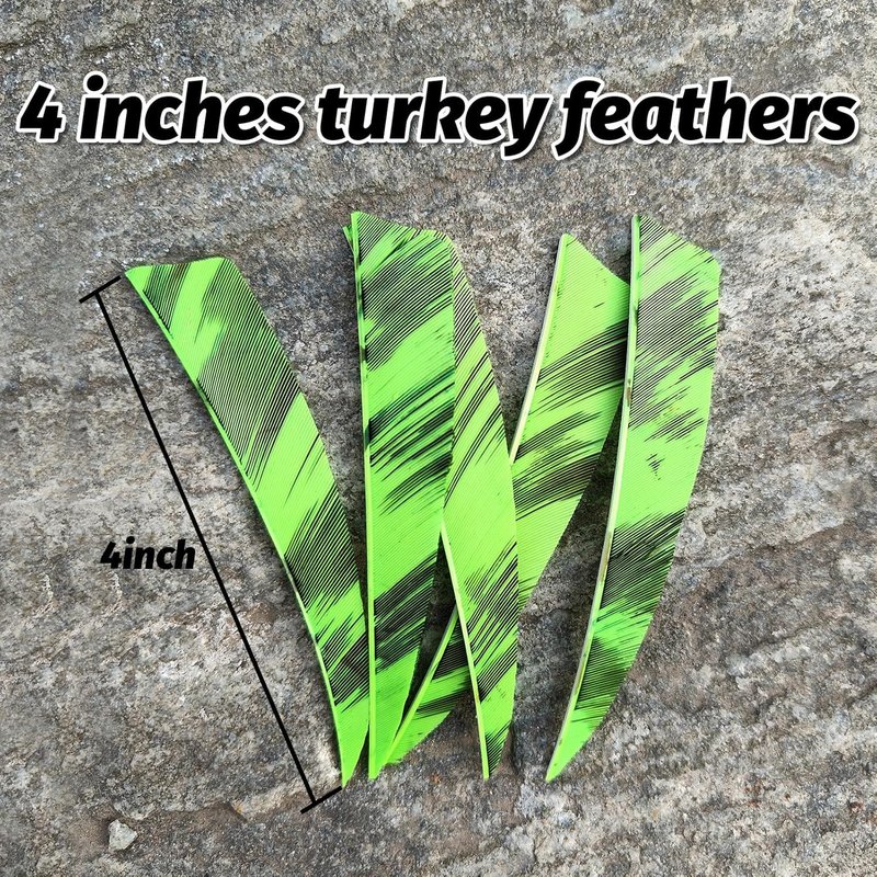 Natural Turkey Fletchings - 36pcs 4-Inch Shield Cut Real Feathers for Archery | Right Wing Vanes