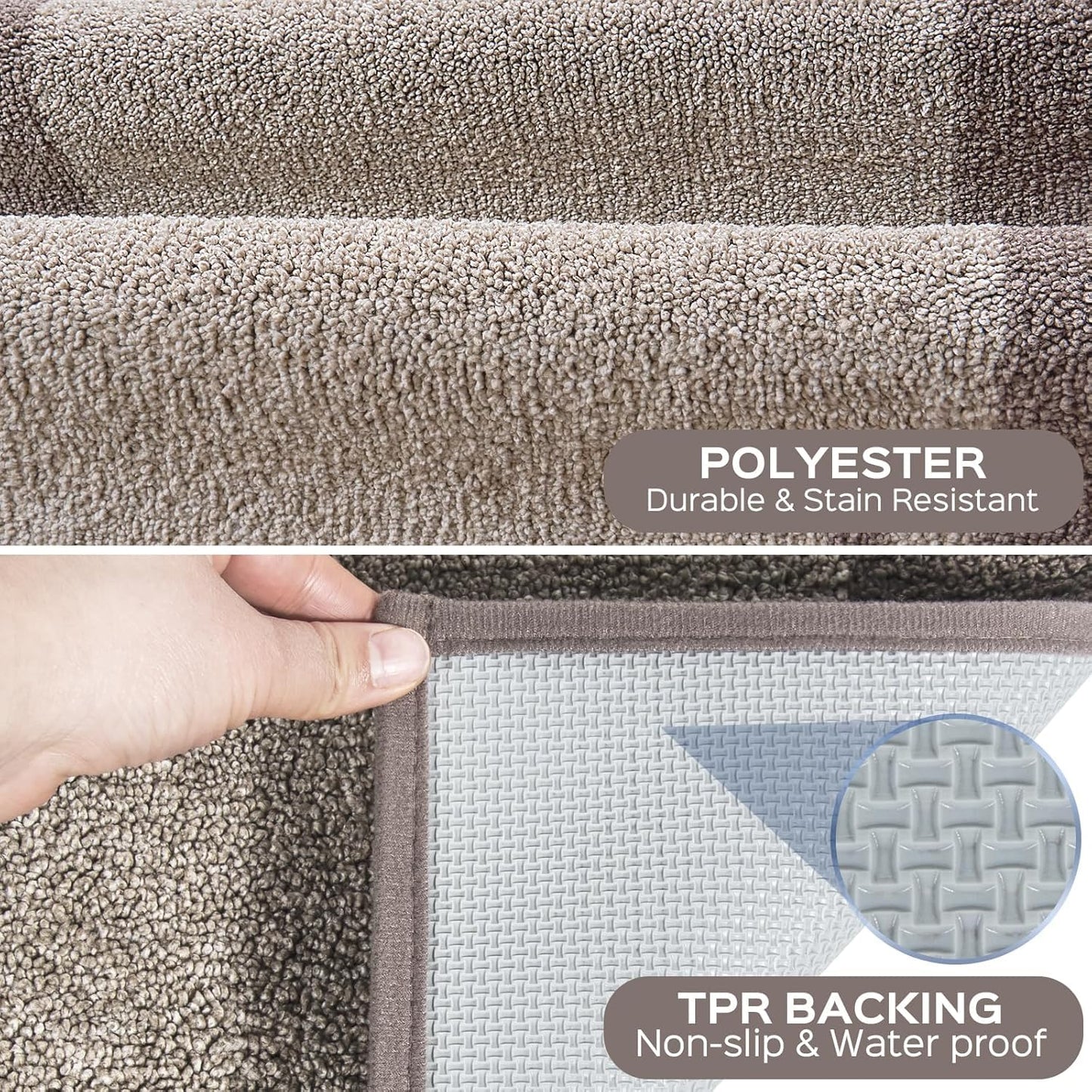 DOMUSTEX Machine Washable Kitchen Rug 32" x 72", Non Slip Indoor Door Rug, Absorbent Entrance Runner Rug for Bedroom, Hallway, Bathroom, Floor (Roll Packing)