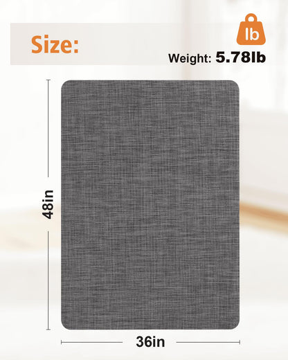 Carvapet Office Chair Mat for Hardwood Floor, 36x48 Inch Heavy Duty Floor Protector, Non Slip Desk Chair Mat for Rolling Computer Gaming Chairs, Easy to Clean Dark Grey