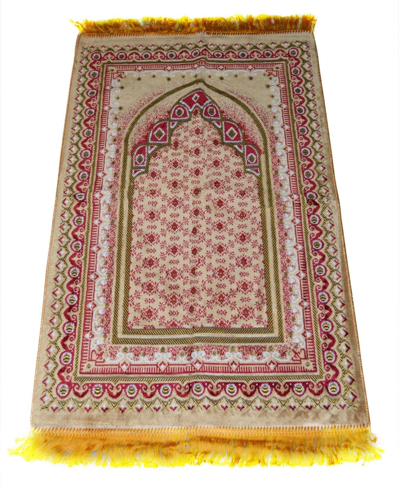 Prayer Rug Carpet Islamic Muslim Salah Meditation Mat Turkish Exquisite Beige