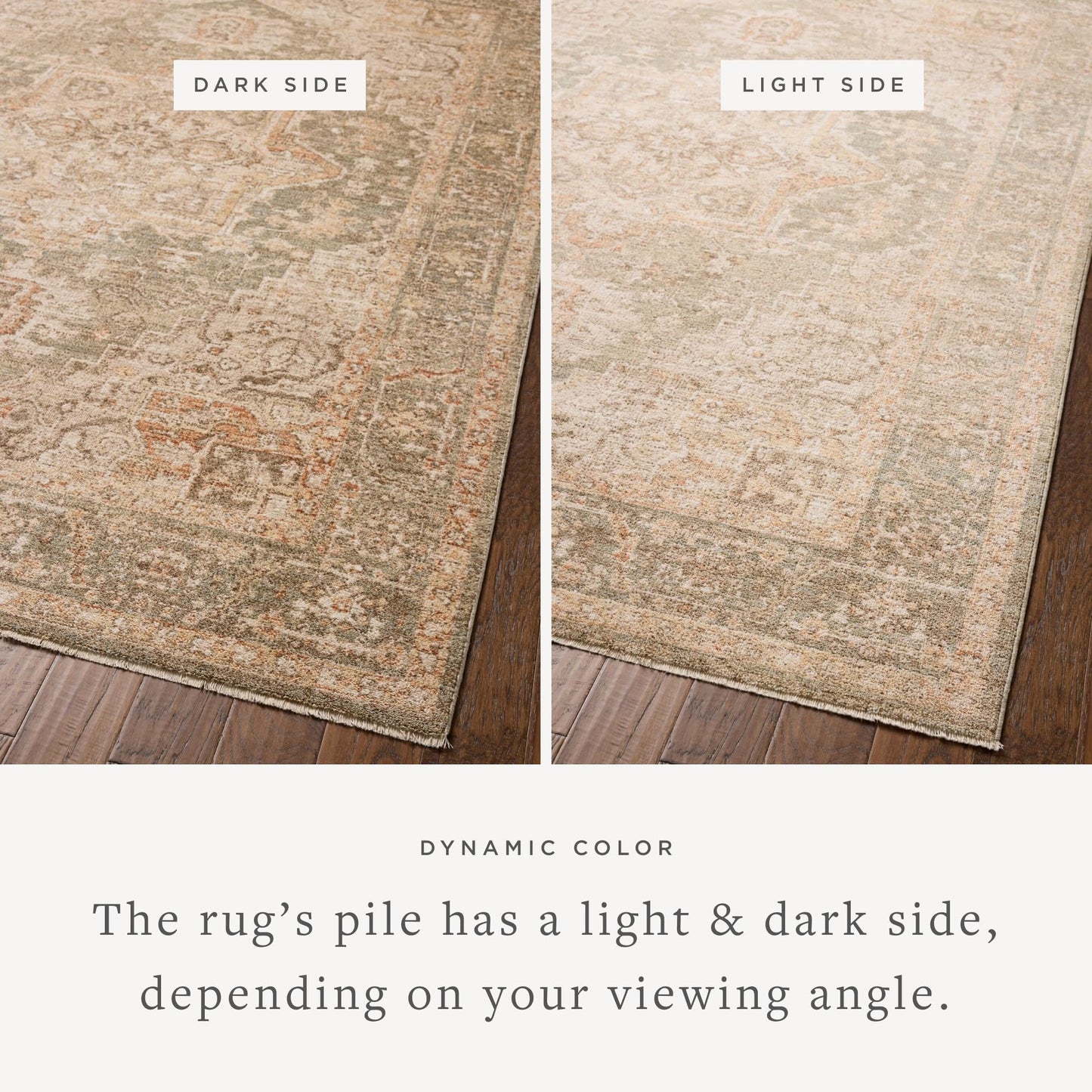 Loloi Chris Loves Julia Palma Collection PLM-08 Olive/Spice 5'-3" x 7'-6" Fringe Area Rug Vintage Style Boho Living Room Bedroom Carpet