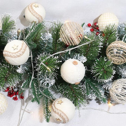SY Super Bang 12PCS Christmas Ornaments Set, 3.14"/80MM Rustic Shatterproof Christmas Tree Hanging Ball Decorations, for Home Indoor Farmhouse Thanksgiving Xmas Vase Bowls Filler Centerpiece Decor