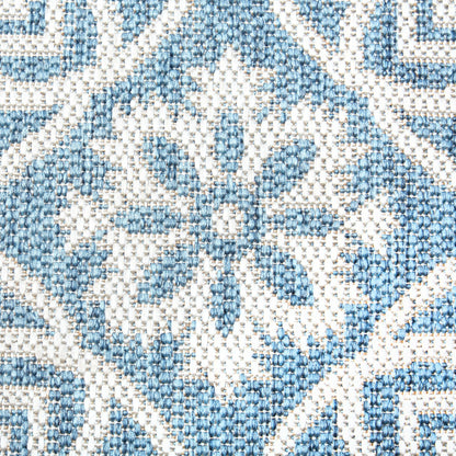 Nicole Miller New York Patio Country Julia Transitional Geometric Indoor/Outdoor Area Rug, Blue/Grey, 3'11"x5'2"