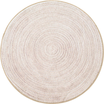 Asrug Imitation Jute Low Pile Round Rug Area Rug Washable Non-Slip Circle Rug Soft Plush Touch Circle Rugs Round for Kitchen Bathroom Living Bedroom Nursery, Carpet 4ft /48 inch/122 cm Khaki