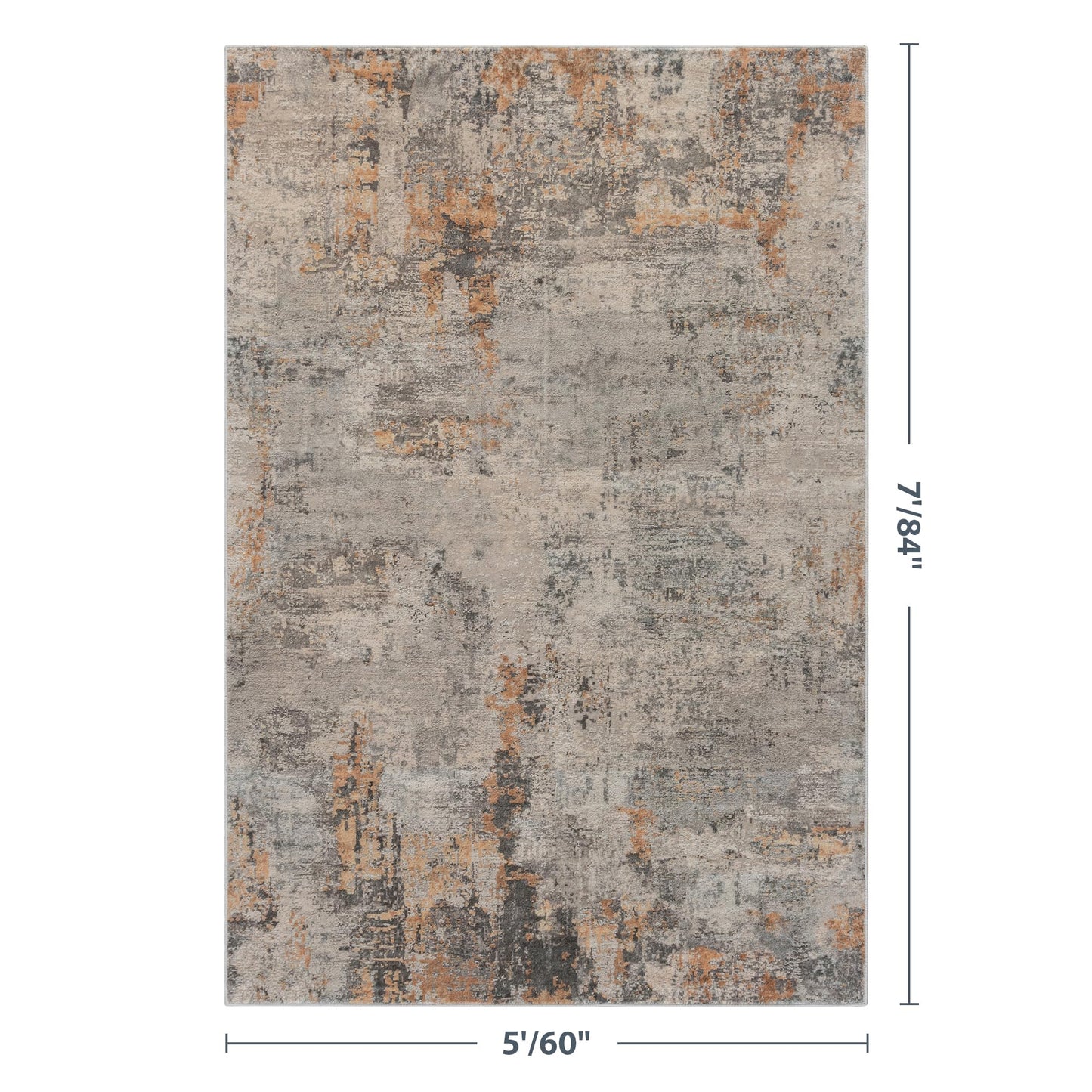 Auemtyn 5x7 Washable Area Rug - Modern Abstract Soft Thin Non-Slip Indoor Floor Carpet for Living Room Bedroom Dining Nursery Farmhouse - Brown