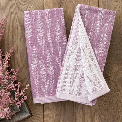 SKL Home Lavender Silhouette 100% Cotton Jacquard 2pc Hand Towel Set,