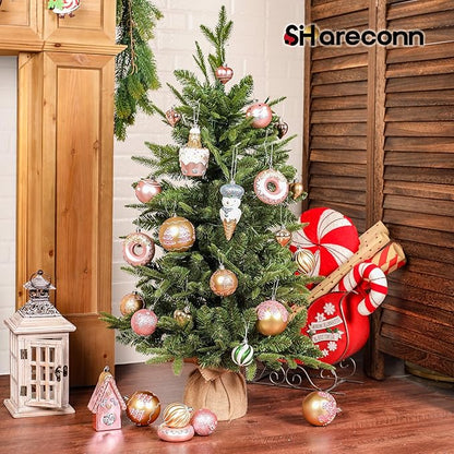 SHareconn 86pcs Christmas Tree Balls Ornaments, Shatterproof Plastic Decorative Baubles for Christmas Tree Decorations, Holiday Wedding Party Decoration, Festive Ornaments, Macaron