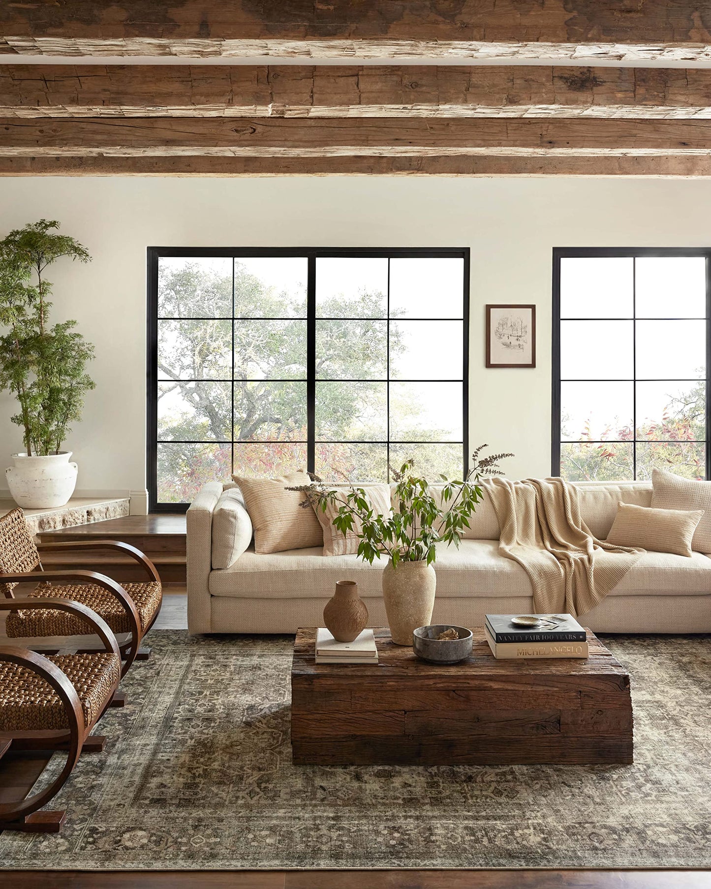 Loloi Magnolia Home by Joanna Gaines Sinclair Collection SIN-01 Pebble/Taupe 2'-3" x 9'-6", .25" Pile Height, Machine Washable, Runner Rug