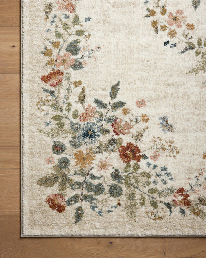 Loloi Rifle Paper Co. Laurel Collection LAU-01 Cream 6'-6" x 9'-2" Area Rug