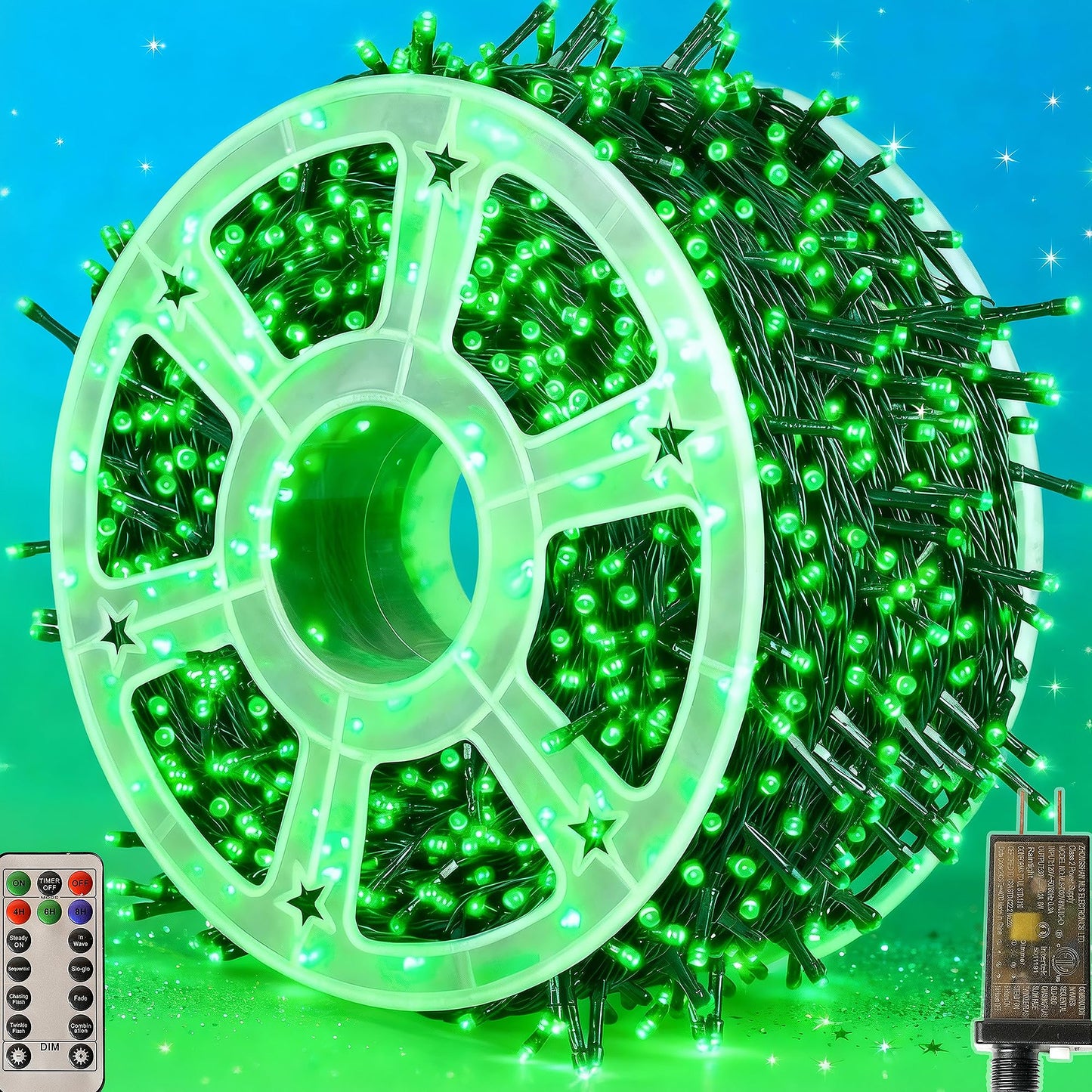 Domolli Christmas Lights 500LED 164FT, Waterproof Christmas Tree Lights with 8 Modes, Remote Control 3 Timers & Memory Function Xmas Decorations for House and Holiday (Green)