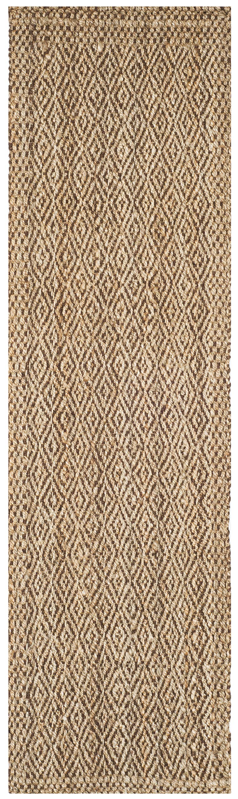 SAFAVIEH Natural Fiber Collection Accent Rug - 2'3" x 4', Natural & Brown, Handmade Boho Farmhouse Fringe Jute, Ideal for High Traffic Areas in Entryway, Living Room, Bedroom (NF183A)