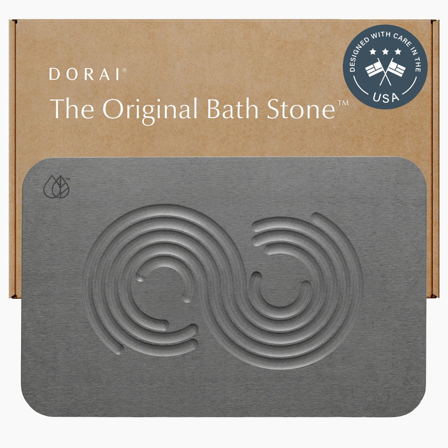 Dorai Home Stone Bath Mat - Premium Diatomaceous Earth Bath Floor Mats with Non-Slip Base, Fast-Drying Modern Shower Mat for Bathroom | Zen Slate - 23.6"x15.4"