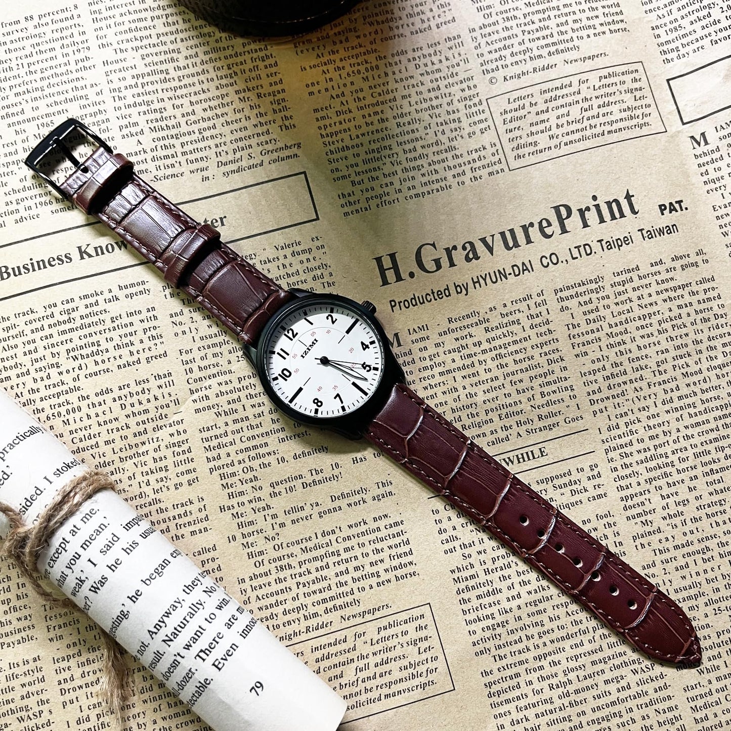 RBIPO 22mm Leather Watch Band Alligator Grain Quick Release Replacement Watch Strap for Men and Women
