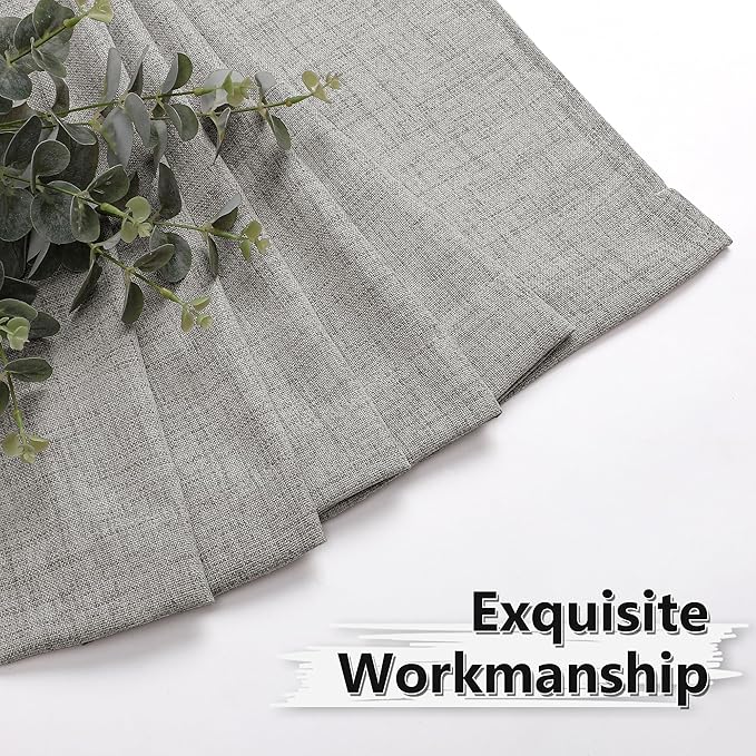 Tollpiz Linen Curtains Bedroom Rod Pocket Semi Sheer Curtain Burlap Light Filtering Thick Linen Drapes for Living Room, 54 x 84 inches Long, Silver Grey, Set of 2 Panels