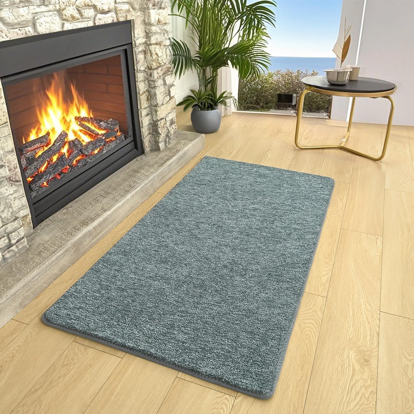 AROGAN Small Washable Area Rugs for Bedroom, 2×4 Runner Rug with Memory Foam for Hallway, Non Slip Fluffy Carpet Indoor Rug Runner for Kitchen, Bedside, Entryway Bathroom Home Decor, Grey