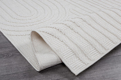 Beverly Rug Micro Loop Area Rug White 8x10 Modern Luxury Soft Circle Geometric Durable Indoor Area Rugs for Living Dining Room Office Stain Resistant Non Shedding Casual Indoor Carpet White 8 x 10