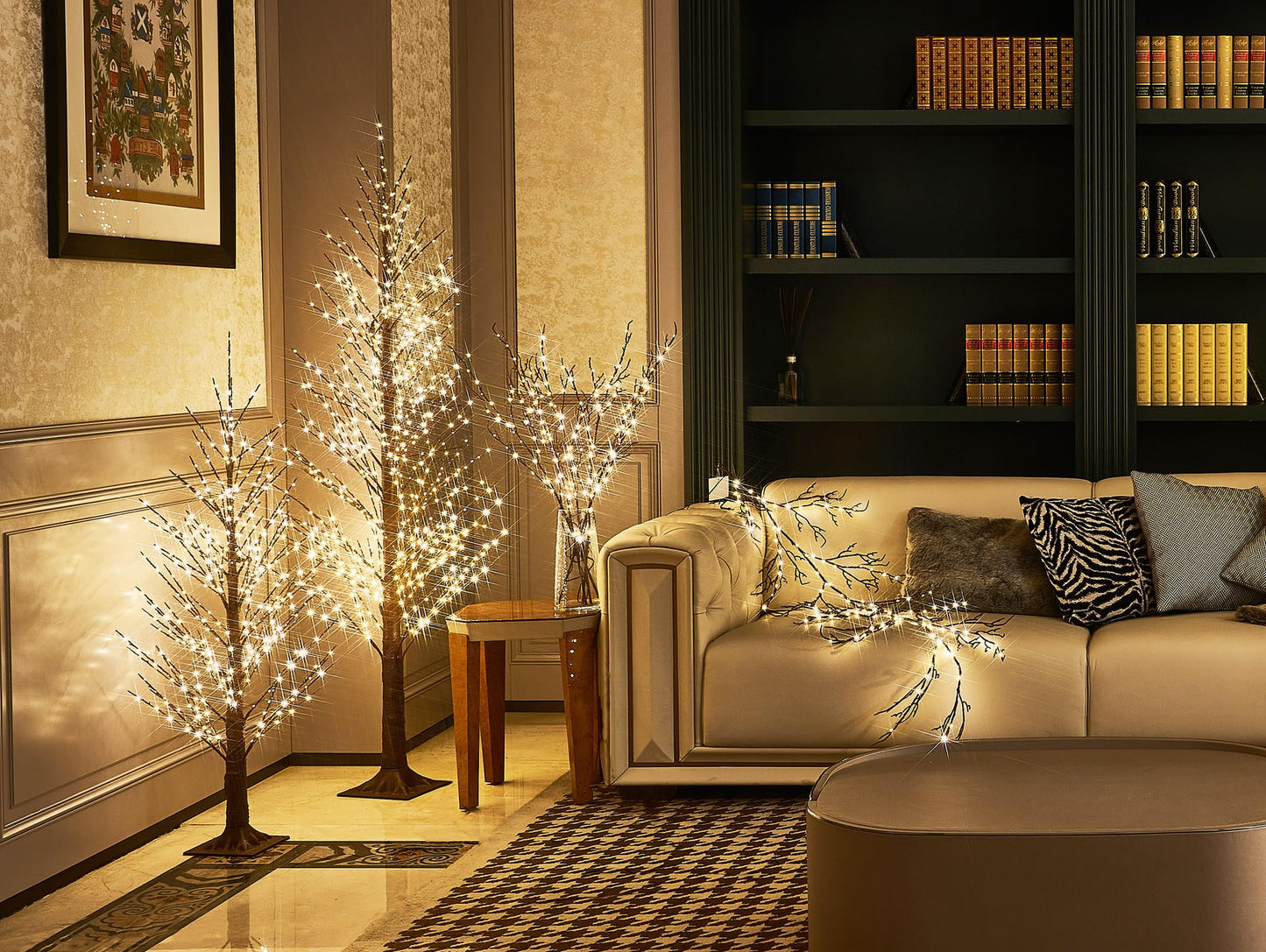 LITBLOOM Brown 6FT 120 LED Fairy Lights Plug in Willow Vine Garland for Indoor Outdoor Home Fireplace Wall Christmas Decoration