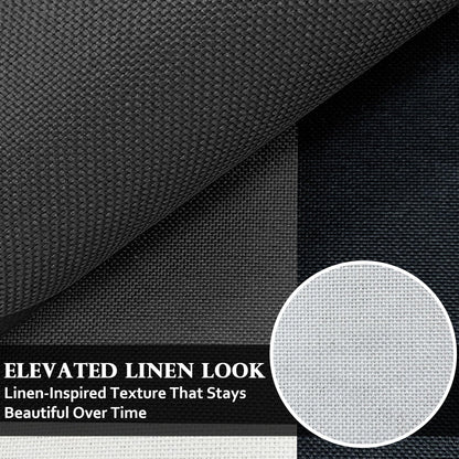 Tyrot Modern Geometric 8x10 Area Rugs for Living Room Ultra Thin Linen-Look Abstract Indoor Rug Non Slip & Non-Shedding Washable Black and White Grey Rug for Bedroom, Dining Room Home Office