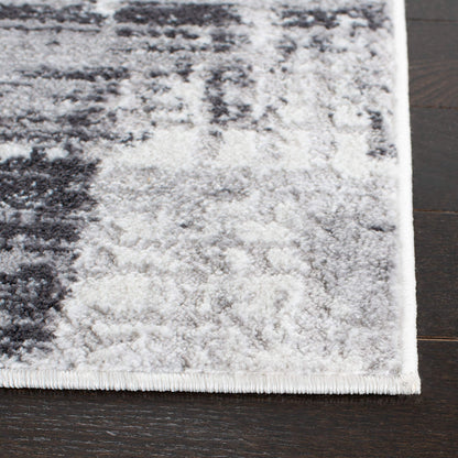 SAFAVIEH Amelia Collection Accent Rug - 4' x 6', Grey & Charcoal, Modern Abstract Distressed Design, Non-Shedding & Easy Care, Ideal for High Traffic Areas in Entryway, Living Room, Bedroom (ALA786F)