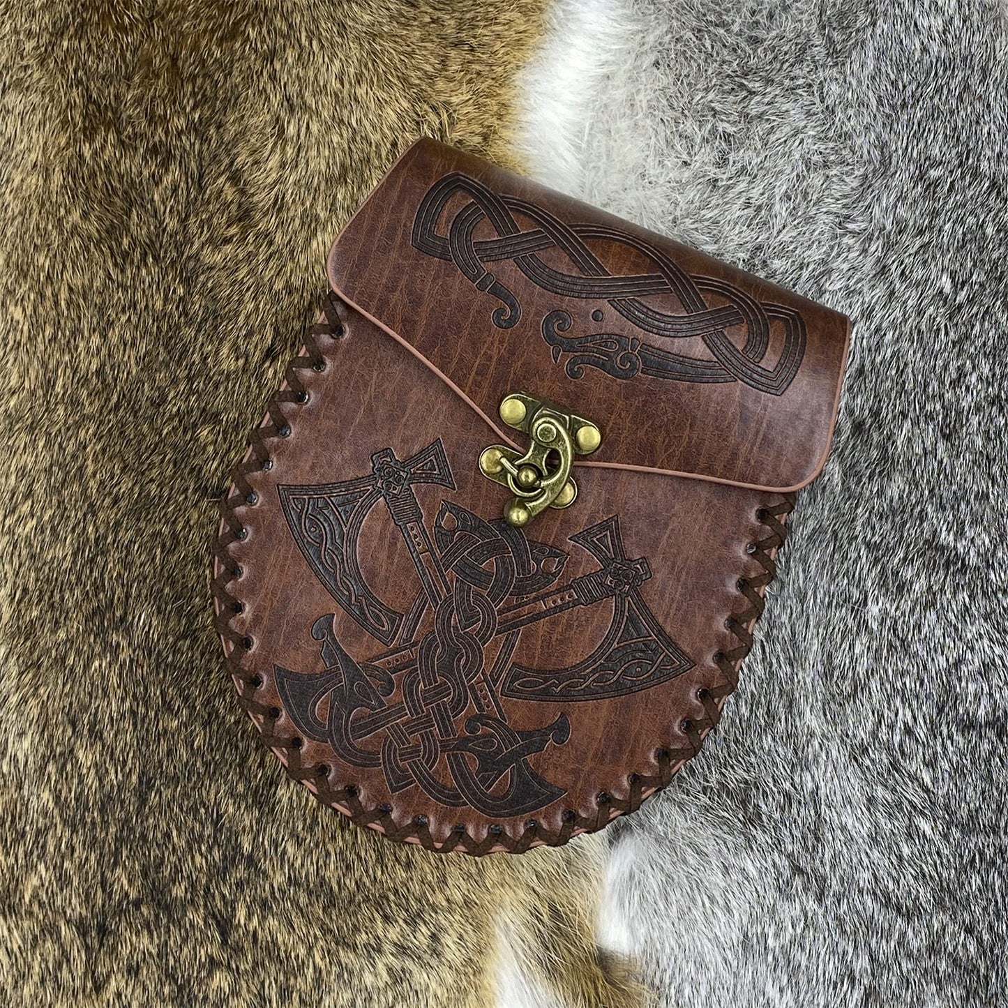 JAOYU Medieval Leather Pouch Renaissance Coin Pouch Nordic Vintage Belt Pouch Renaissance Faire Cosplay Costume Accessories Viking Dice Bag