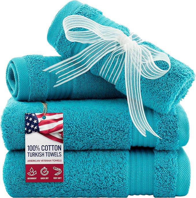 American Veteran Towel, 100% Cotton Turkish Washcloths