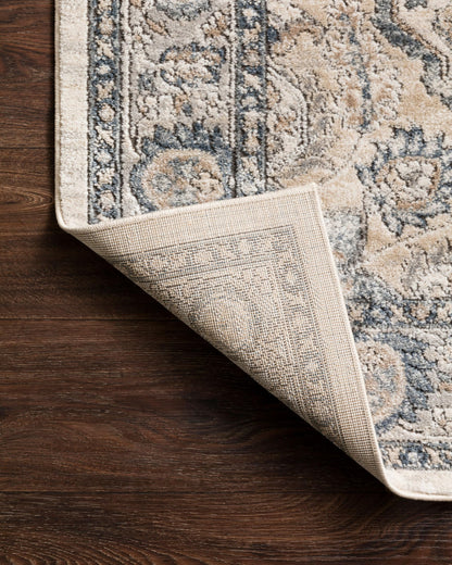 Loloi II Teagan Collection TEA-01 Natural/Lt. Grey 6'-7" x 9'-2", .25" Thick, Area Rug, Soft, Durable, Neutral, Woven, Low Pile, Non-Shedding, Easy Clean, Living Room Rug