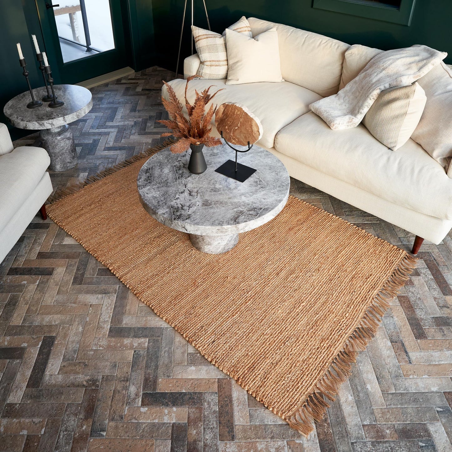 KIBAGA Beautiful Jute Area Rug for Your Home - This Natural 4x6 ft Hand Woven Rug Fits Perfectly Into Your Entry Area, Kitchen Or Living Room - Modern Braided Mat Enhances Any Boho/Farmhouse Decor